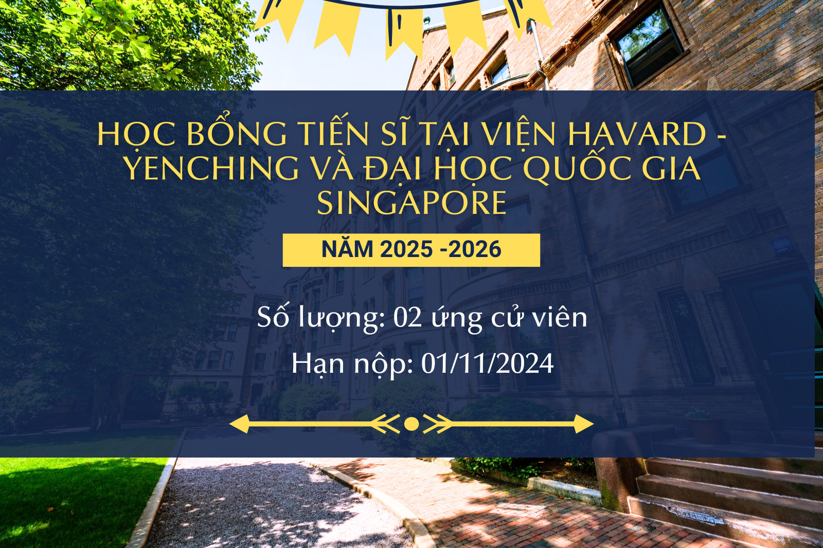Học bổng tiến sĩ tại Viện Harvard - Yenching và Đại học Quốc gia Singapore dành cho các ứng viên đến từ USSH năm học 2025 - 2026
